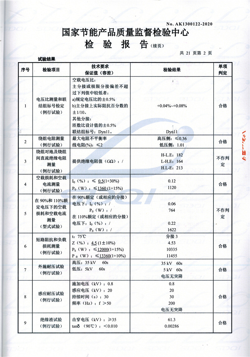 高低压试验报告-S11-1250越西越西越西油浸式变压器-2.jpg